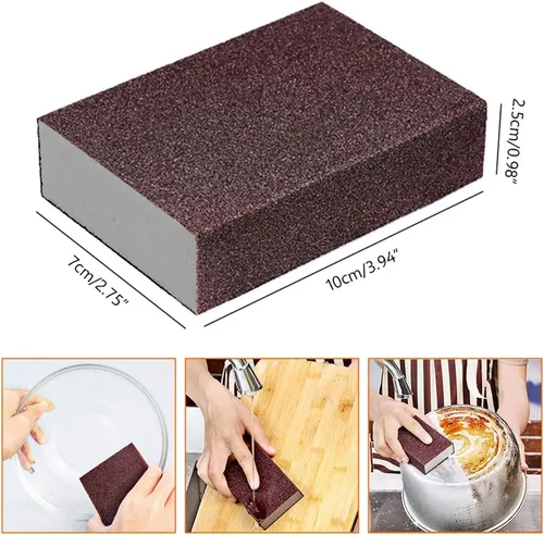 Vista 3 de Paquete de 6 cepillos de esponja Nano Emery Eraser Scrub, cepillo de esponja de limpieza de carborundo, herramientas de limpieza para el hogar