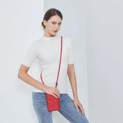 Vista 3 de Bolso cruzado pequeño para teléfono celular, cartera con tarjetero y ranura para tarjetas