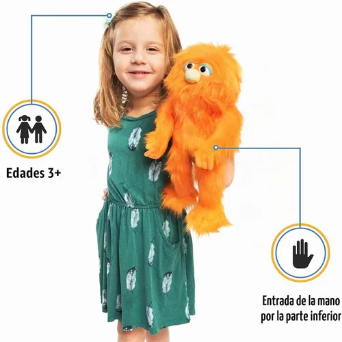 Vista 2 de 14" Naranja Monster Marioneta