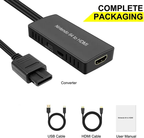 Vista 7 de Cable HDMI para N64, compatible con conversión de 16 943, convertidor N64 a HDMI, compuesto con N64GameCubeSNES