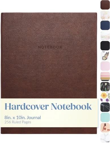 Vista 28 de WORLD TRAVELER Cuaderno de Diario Grande Rayado - Cuaderno de Tapa Dura que se Abre Plano con 2 Marcapáginas de Cinta, Diario de Escritura de Tapa