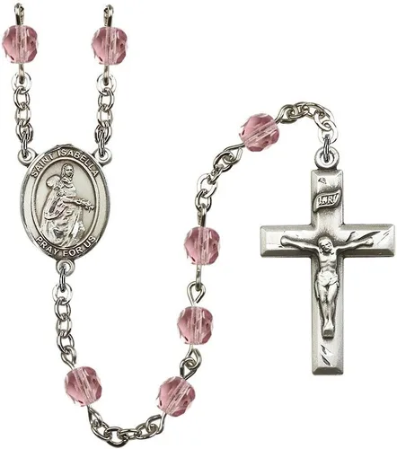 Vista 26 de Bonyak Jewelry Rosario chapado en plata de Santa Isabel de Portugal: cada mes de nacimiento color y más