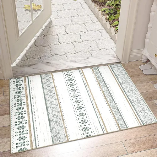 Vista 47 de BESTSWEETIE Alfombras de área de 2 x 3 pies para sala de estar, lavables, marroquíes, rústicas, geométricas neutrales, de pelo bajo
