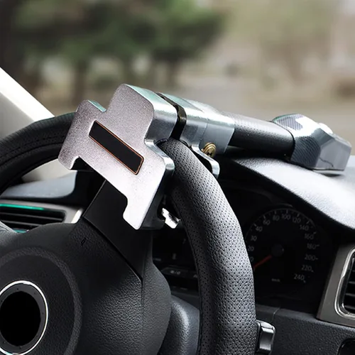 Vista 2 de Bloqueo de Volante Amorin con Alarma y Luz, Productos de Seguridad para Coche Dispositivo Antirrobo, Barra Antirrobo para Coche SUV de Alta