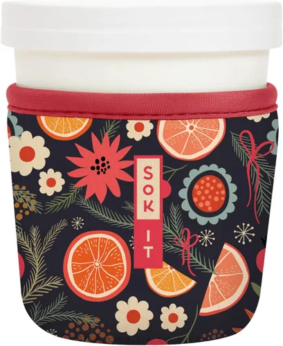Vista 15 de Sok It IceCreamSok - Funda de neopreno aislada (flores abstractas, pintas de helado cónicas)
