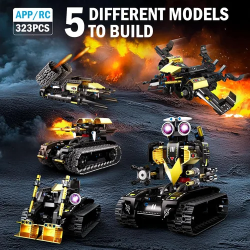 Vista 2 de Kit de construcción de robot con control remoto, regalos STEM para niños de 8 a 12 años, kit de robot científico, robótica, juguete técnico para Gris