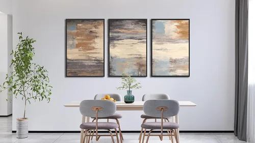 Vista 4 de ASDCEUTICALS Lienzo grande para pared, cuadros abstractos marrones para sala de estar, decoración de pared retro estética, pinturas rústicas, obras