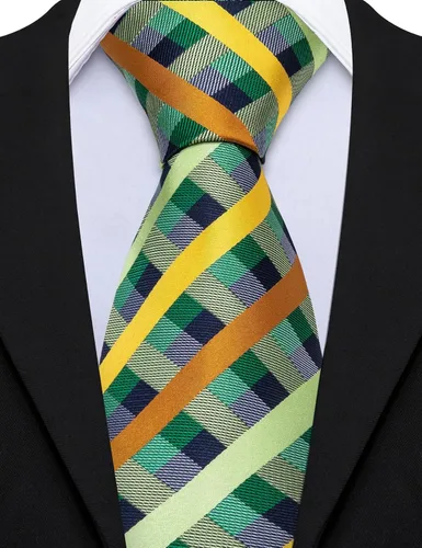 Vista 2 de Barry.Wang Juego de corbatas de seda para hombre, corbatas de boda de seda tejida formal de negocios casual (4/6/8PCS)