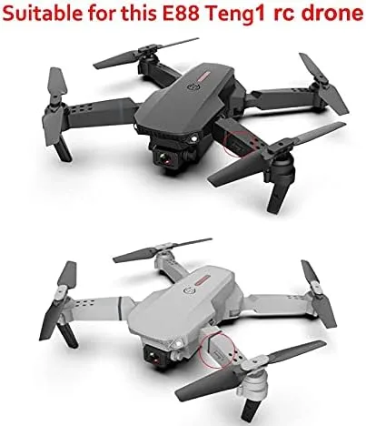 Vista 3 de Versión e88 Tang1 Mini Drone Quadcopter Accesorio Universal Propeller Props Blade Guard 7Teeth Motor Gear Kit - (Color: Blanco)