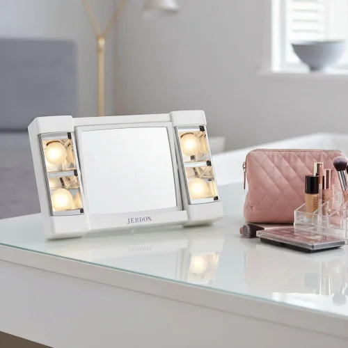 Vista 9 de JERDON Espejo de maquillaje iluminado con aumento 3X - Blanco - J1010