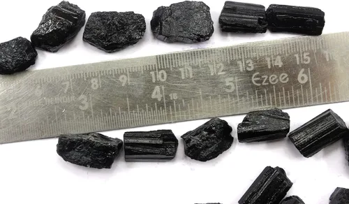 Vista 5 de ARTNGEMS 10 piezas de turmalina negra natural, tamaño 0.630-0.787 in, piedra preciosa de turmalina negra natural, protección potente contra