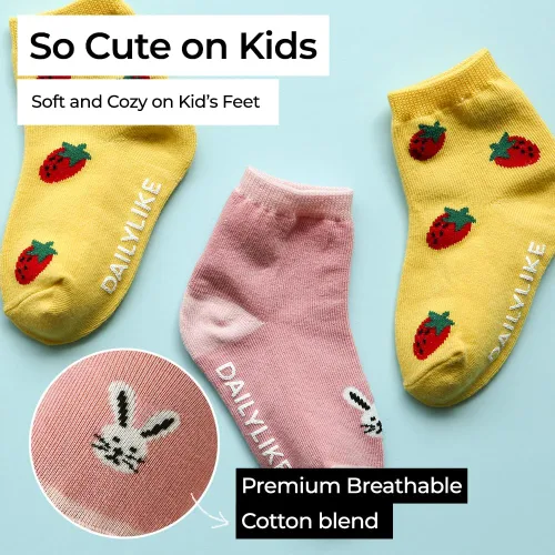 Vista 5 de Baby Boys Girls Non Slip Grip Ankle Socks with Anti Skid Grippers for Infants Toddlers Kids 6 Pairs