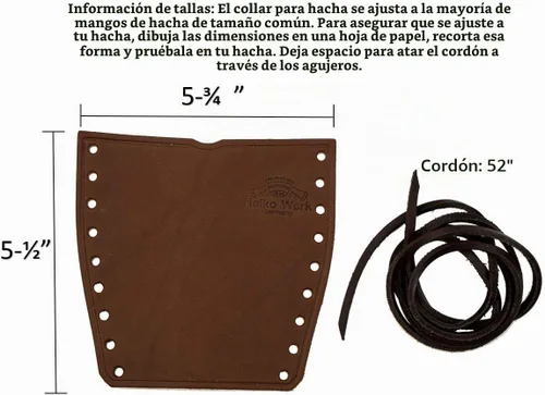 Vista 2 de 1844 Helko Werk Germany Collar de Cuero para Mango de Hacha - Collar de Hacha, Protector de Mango y Protector de Cuello para Mangos de Hacha - Se
