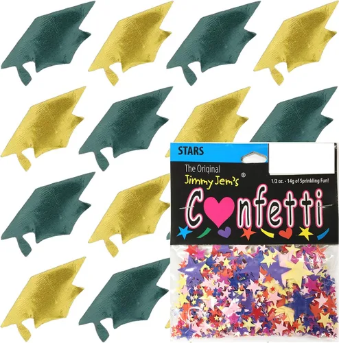 Vista 31 de Confetti Grad Cap Negro, Azul Marino Combo - 2 bolsas de media onza (1 oz)