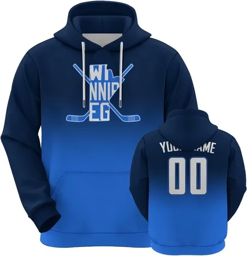 Vista 30 de Custom Hockey City Map Gradient Hoodies-Personalized Name Number Hooded Sweatshirts Hockey Fans Gifts for Men,Women,Youth