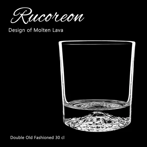 Vista 3 de Juego de 2 vasos de whisky de 10 onzas, sin plomo, de cristal anticuado, vasos de roca de lava fundida, esculpidos pesados, para bourbon, whisky