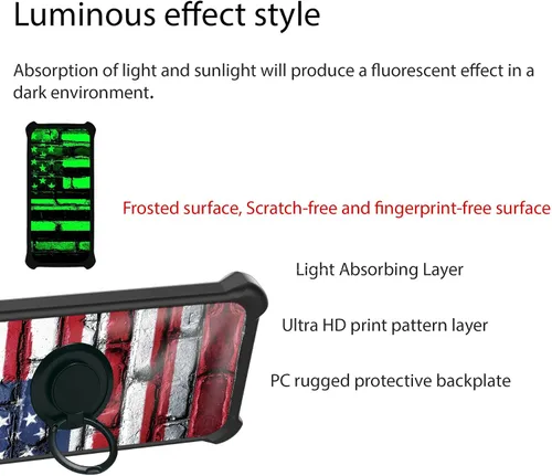 Vista 3 de jioeuinly Nokia C210 - Funda compatible con Nokia C210 con protector de pantalla de vidrio templado, soporte de anillo, efecto luminoso, YGH-GQ