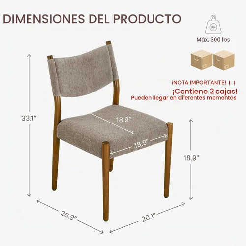 Vista 2 de KISLOT Juego de 4 sillas de comedor, sillas ergonómicas tapizadas de madera Sillas de comedor modernas de mediados de siglo, sillas ergonómicas