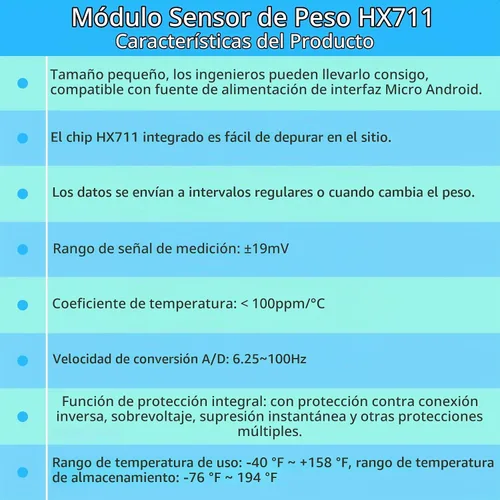 Vista 6 de HX711 Módulo de célula de carga digital, sensor de peso módulo A/D con pantalla Báscula de pesaje de 24 bits Smart Arduino Célula de carga Pantalla