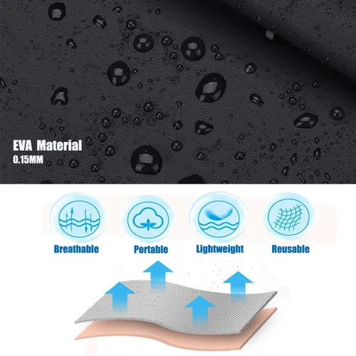 Vista 15 de Rain Ponchos for Adults, Reusable Raincoats for Women and Men - Packable Rain Jackets with Drawstring Hood