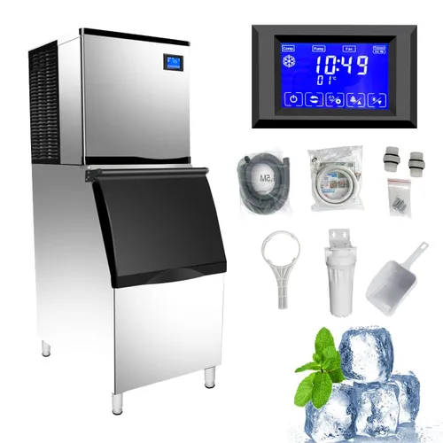 Vista 10 de Máquina comercial para hacer hielo de 350 libras/24 horas, contenedor de almacenamiento de 308 libras, 156 cubos de hielo transparentes en 8-15