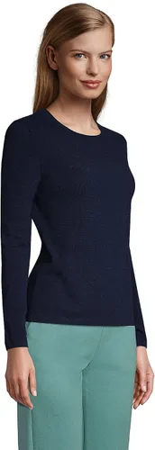 Vista 3 de Lands End Suéter de cachemira con cuello redondo para mujer