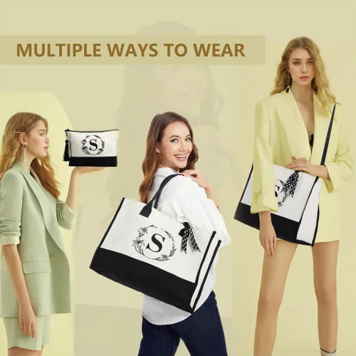 Vista 6 de BeeGreen Bolsa personalizada para mujeres, mamá, profesora, amigas, hermana, bolsas de regalo con bolsa de Comestic
