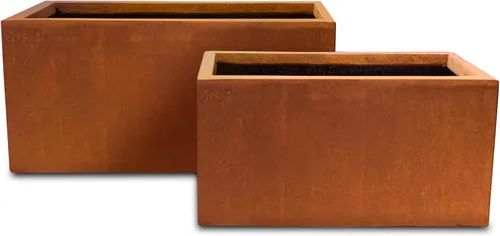 Vista 15 de Kante Macetero rectangular de hormigón de 23.2 pulgadas de largo, macetas grandes para interiores y exteriores con orificio de drenaje y tapón