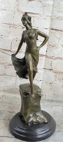 Vista 2 de EUROPEAN BRONZE Coleccionista detallado Bailarín coleccionable por Vallet Escultura de bronce Home Deco Brilliance Hot Cast Hecho a mano Art Noveau