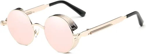 Vista 67 de Dollger Gafas de sol vintage Steampunk Retro Metal Round Circle Frame