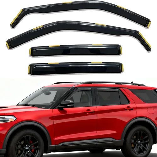 Vista 11 de Deflectores de ventana adhesivos para ventanas laterales y ventilación con viseras para 2015-2018 Chevy Silverado y GMC Sierra 1500 2500HD 3500HD