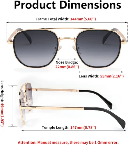 Vista 29 de FEISEDY Gafas de sol Aviador Hombres Mujeres 70s Gafas de sol Cuadrado Marco UV400 Protección B2953