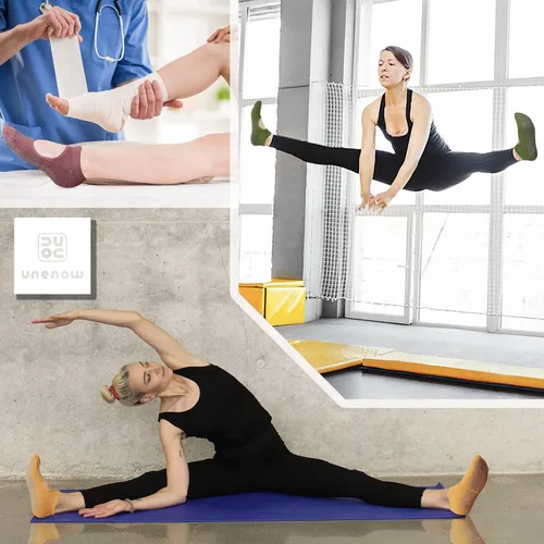 Vista 6 de unenow Calcetines antideslizantes de yoga para mujer con acolchado para pilates, barra, hogar