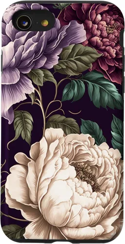 Vista 17 de Elegant Blush Pink & Purple Vintage Floral Rose & Peony Case for iPhone 17
