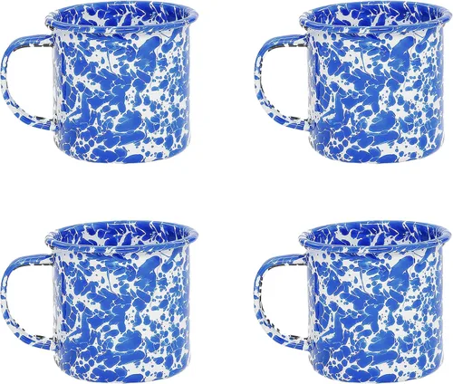 Vista 15 de Crow Canyon Home Splatter Enamelware - Taza grande de 16 onzas, color negro