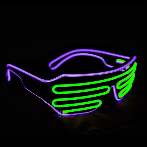 Vista 3 de PINFOX Lentes de sol LED con luz intermitente, para fiestas, 80 segundos, EDM RB03