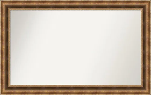 Vista 371 de Amanti Art Espejo de pared personalizado no biselado (25 x 25 pulgadas), marco de bronce acentuado, varios tamaños personalizados, espejo de baño