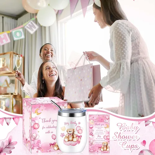 Vista 6 de Hoolerry Juego de 6 tazas para baby shower, vaso de acero inoxidable de 12