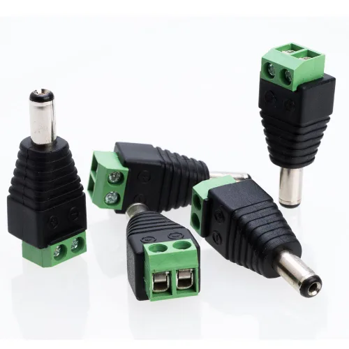 Vista 2 de Conector adaptador de corriente macho de 0.217 in x 0.083 in para cámara de seguridad CCTV, tira de luz LED, enchufe de barril de CC, 12 V CC