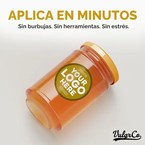 Vista 4 de VulgrCo Etiquetas de vinilo personalizables para logotipo de empresa, impermeables y aptas para lavavajillas, etiquetas personalizables duraderas