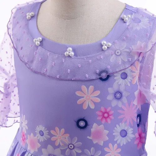 Vista 3 de HenzWorld Disfraz de Mirabel para niñas, vestido mágico de la familia IsabelaMadrigalPepa, disfraz de dibujos animados, traje de fiesta