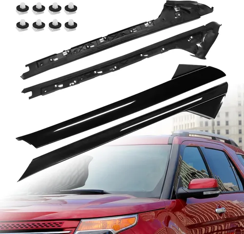 Vista 19 de BASIKER Compatible con Ford Explorer 2002 a 2010 Kit de moldura de poste de pilar con teclado/sin teclado, cubierta de pilar B de ventana de puerta