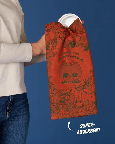Vista 5 de Blue Q Toalla de cocina divertida - Toallas de cocina tejidas de jacquard - Temporada de tomate
