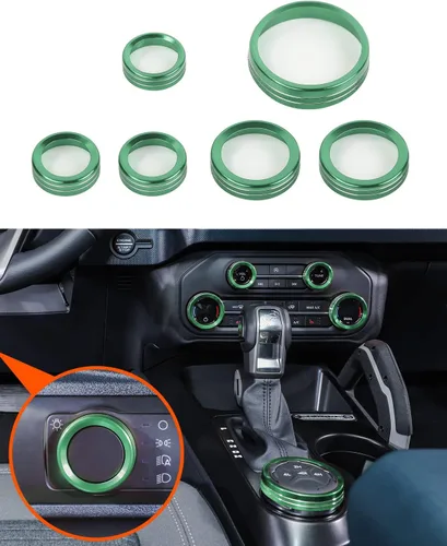 Vista 12 de Savadicar CKT01 Billet - Juegos de molduras de perillas de control de aluminio billet, faros/4WD/HVAC, biseles de anillos de perillas de control