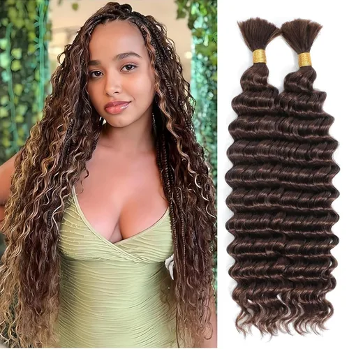 Vista 12 de Urbeauty Cabello Humano para Trenzar para Trenzas Boho Bob - Cabello Bohemio de Onda Profunda para Trenzar - Negro Azabache, 14 pulgadas Sin Nudos