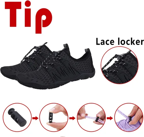 Vista 5 de Zapatos de agua para hombre y mujer, secado rápido, calcetines acuáticos, zapatos de buceo para playa, natación, surf, piscina, yoga, viajes, al