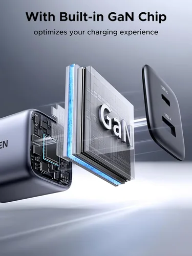 Vista 7 de UGREEN Cargador USB C de 35 W para iPhone 17 de carga rápida, Nexode 2 puertos GaN plegable PPS compacto y rápido bloque de cargador de pared