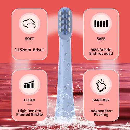 Vista 6 de Cabezales de repuesto para cepillos de dientes compatibles con Colgate Hum Connected Smart Battery Cabezal de recarga de cepillo de dientes, azul
