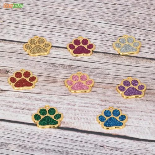 Vista 2 de Etiqueta para perro con grabado personalizado hasta 5 líneas de contenido para el nombre e información de tu mascota, bonita etiqueta de Azul