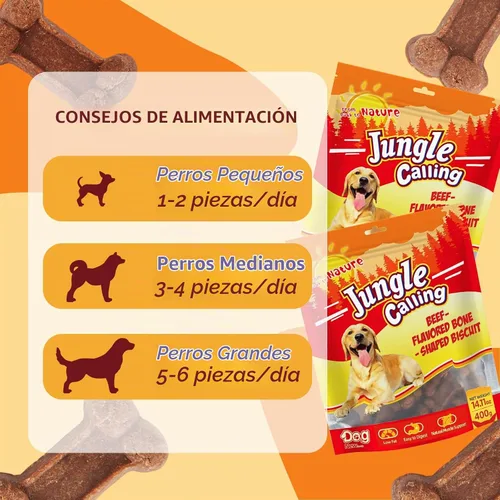 Vista 6 de Jungle Calling - Golosinas suaves para perros mayores de 48 quilates, tiernos carnosos de carne de res de 2 pulgadas, 14.11 onzas Real Beef 1st